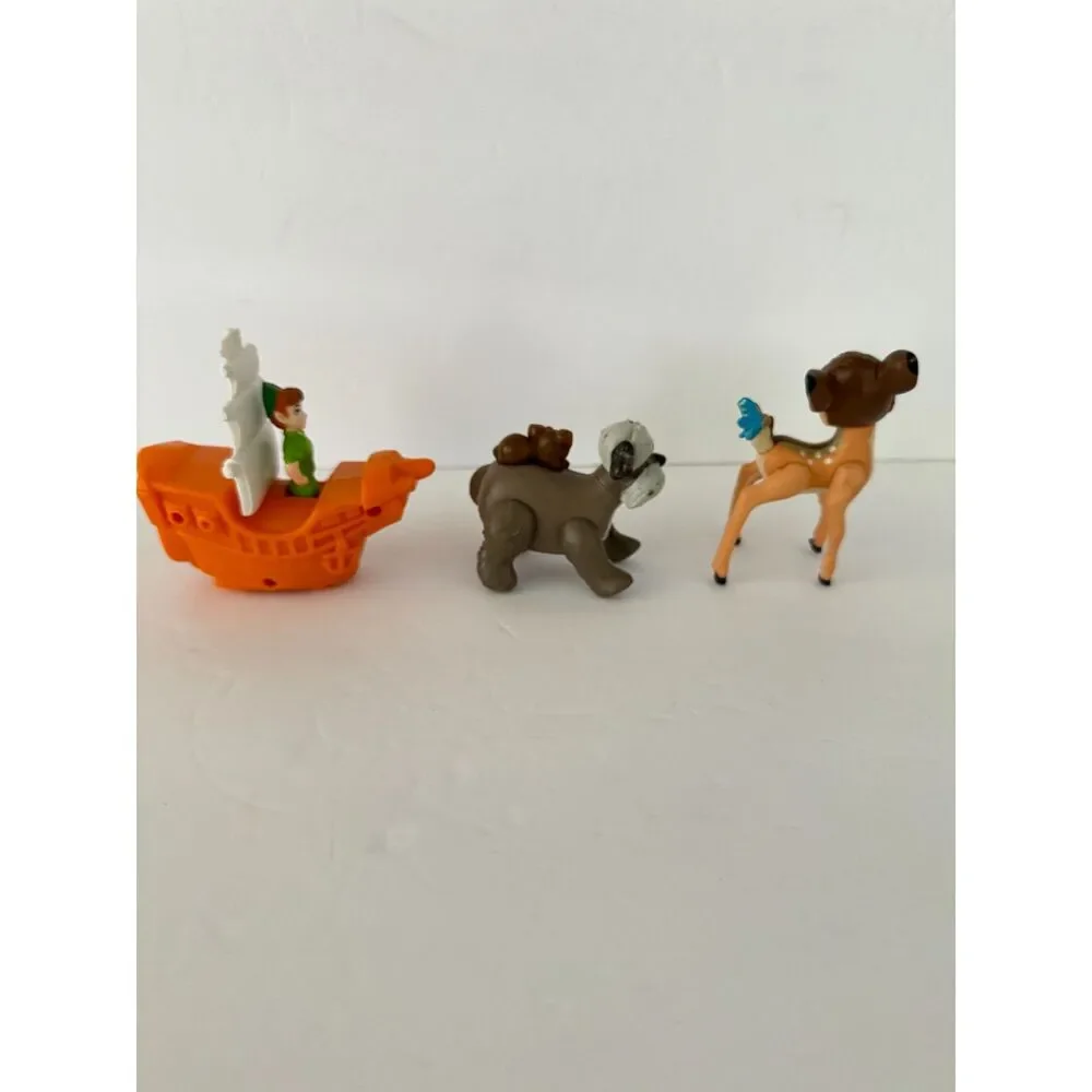 Vintage Disney Bambi Peter Pan The Colonel and Sargent Tibbs McDonalds Toy Lot
